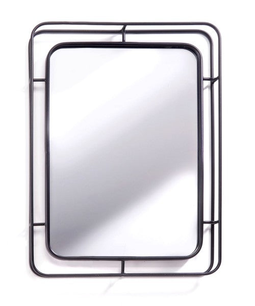 GIFTCRAFT RECTANGULAR BLACK MIRROR