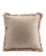 Load image into Gallery viewer, GIFTCRAFT BEIGE PILLOW W/ FRINGE
