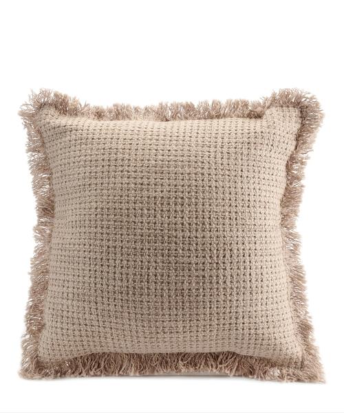 GIFTCRAFT BEIGE PILLOW W/ FRINGE
