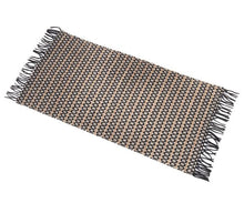 Load image into Gallery viewer, GIFTCRAFT FRINGED RUG - BEIGE /  BLACK
