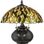 Load image into Gallery viewer, QUOIZEL &quot;GREENWOOD&quot; TIFFANY TABLE LAMP
